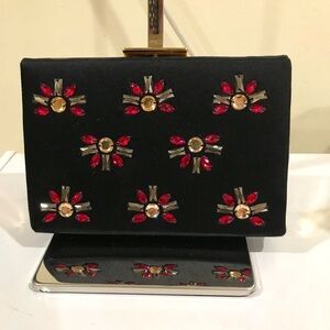 Kate Spade New York Clutch Tiny Emanuelle Jade Drive Crystal Embellished Black